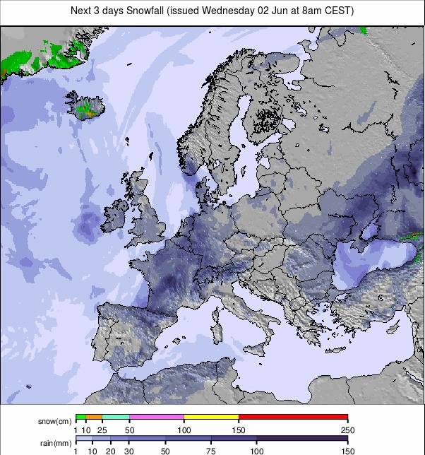 Precipitation maps Europe #weather. Rainfall Europe next 3 days.