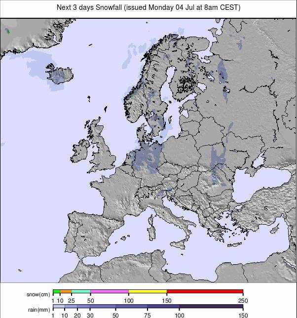 Precipitation maps Europe #weather. Rainfall Europe next 3 days.