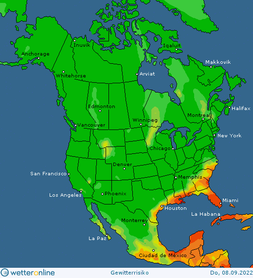 Thunderstorm forecast #Europe, #NorthAmerica and #Asia (Prognoza ...