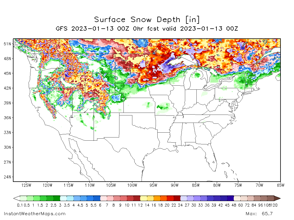 Today snow & ice depth North Hemisphere #Europe & #USA #snow (Stratul ...