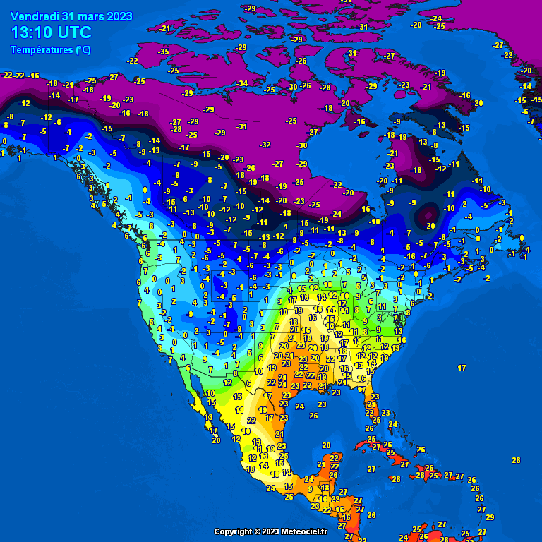 North-America-temperatures-18 Temperatures North America #USA (Temperatura în America de Nord)