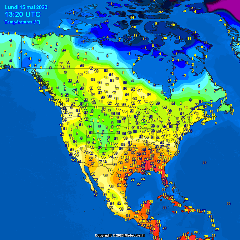 North-America-temperatures-10 Temperatures North America #USA (Temperatura în America de Nord)