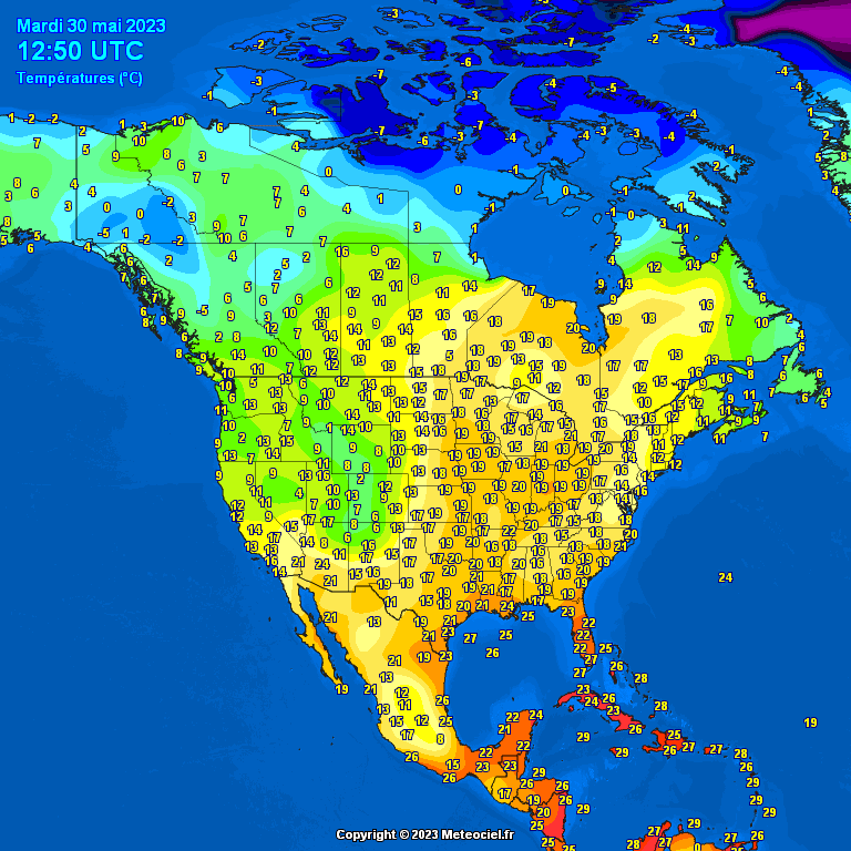 North-America-temperatures-18 Temperatures North America #USA (Temperatura în America de Nord)