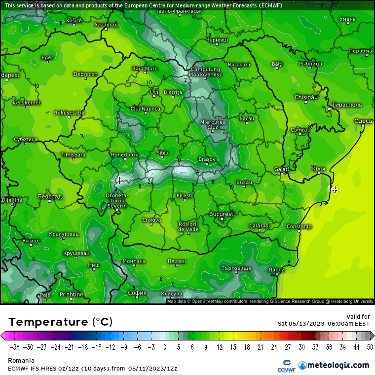 Temperaturi-maine-dimineata-10 Prognoza meteo Romania 12 Mai 2023 (Romania weather forecast)