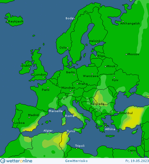 Thunderstorm forecast #Europe, #NorthAmerica and #Asia (Prognoza ...