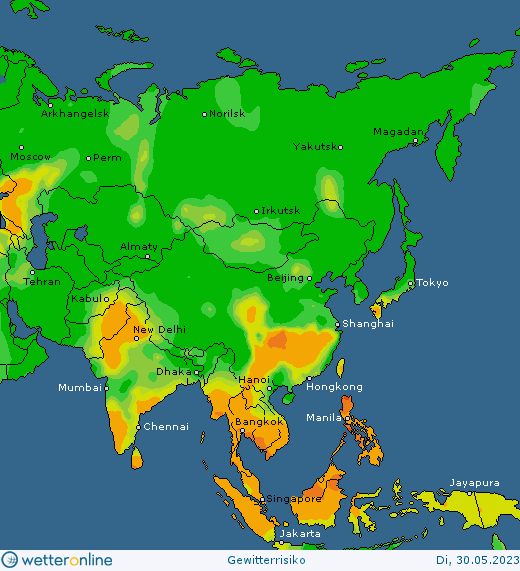 Thunderstorm-forecast-Asia-14 Thunderstorm forecast #Europe, #NorthAmerica and #Asia (Prognoza furtună în Europa, America de Nord si Asia)