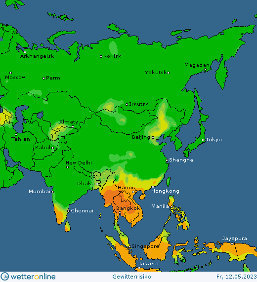 Thunderstorm-forecast-Asia-3 Thunderstorm forecast #Europe, #NorthAmerica and #Asia (Prognoza furtună în Europa, America de Nord si Asia)