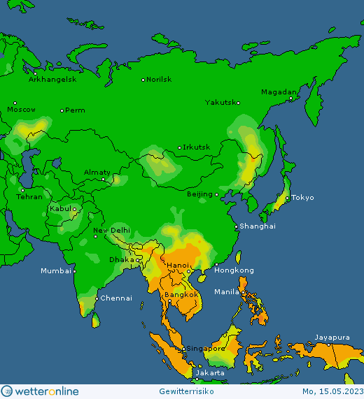 Thunderstorm-forecast-Asia-4 Thunderstorm forecast #Europe, #NorthAmerica and #Asia (Prognoza furtună în Europa, America de Nord si Asia)