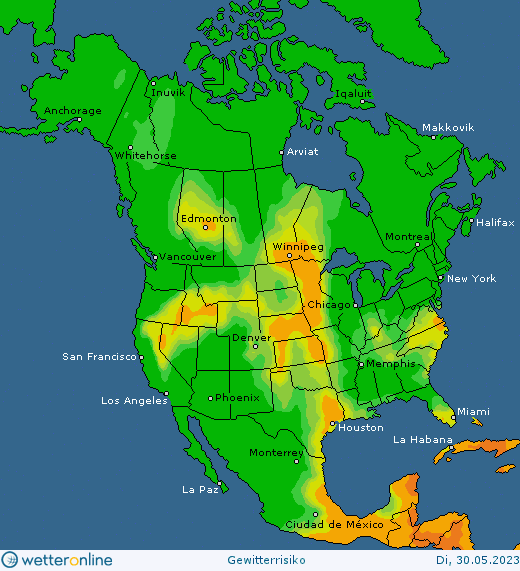 Thunderstorm-forecast-USA-15 Thunderstorm forecast #Europe, #NorthAmerica and #Asia (Prognoza furtună în Europa, America de Nord si Asia)