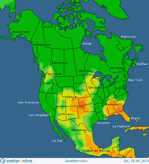 Thunderstorm forecast #Europe, #NorthAmerica and #Asia (Prognoza ...