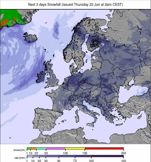 Precipitation maps Europe #weather. Rainfall Europe next 3 days.