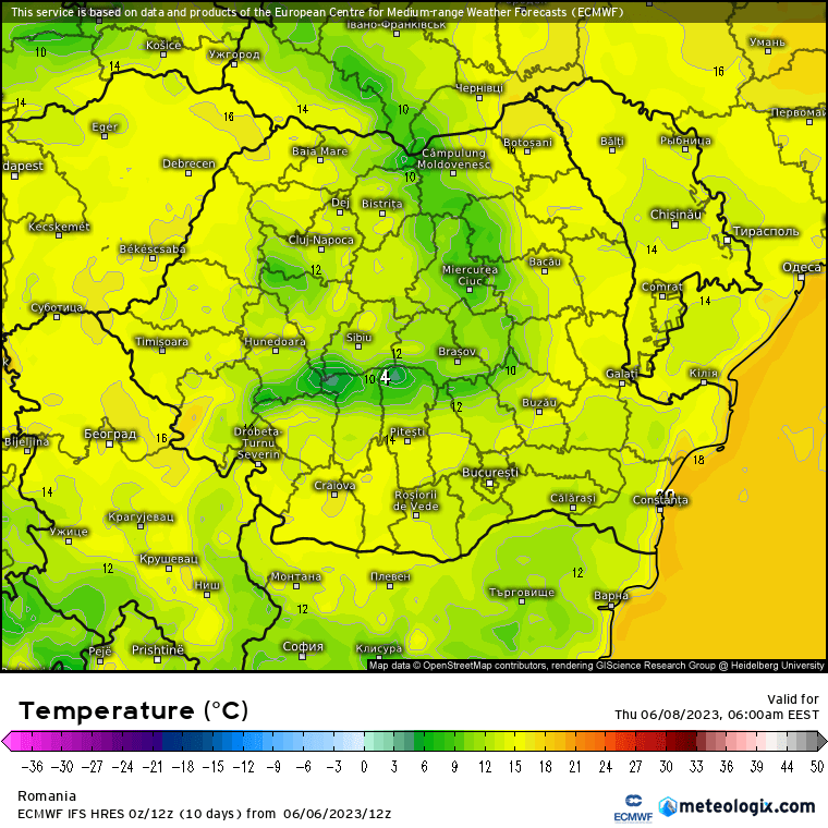 Temperaturi-maine-dimineata-5 Prognoza meteo Romania 7 Iunie 2023 (Romania weather forecast)