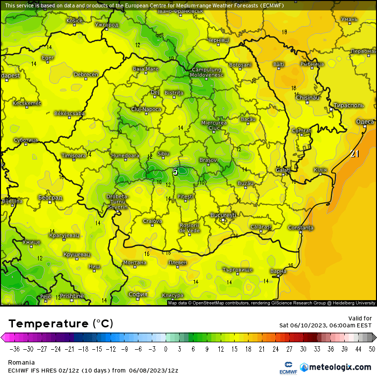 Temperaturi-maine-dimineata-7 Prognoza meteo Romania 9 Iunie 2023 (Romania weather forecast)