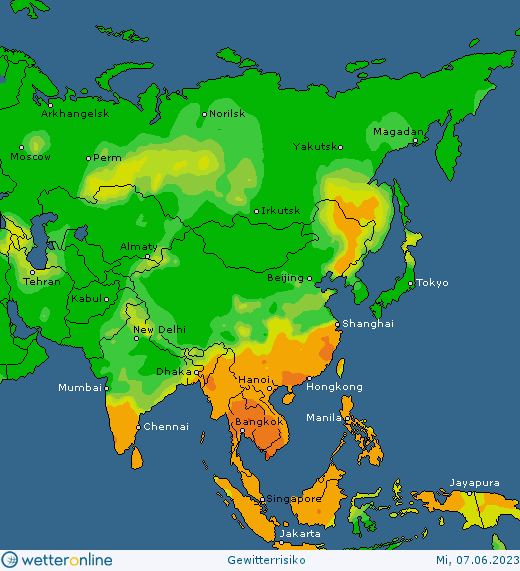 Thunderstorm-forecast-Asia-4 Thunderstorm forecast #Europe, #NorthAmerica and #Asia (Prognoza furtună în Europa, America de Nord si Asia)