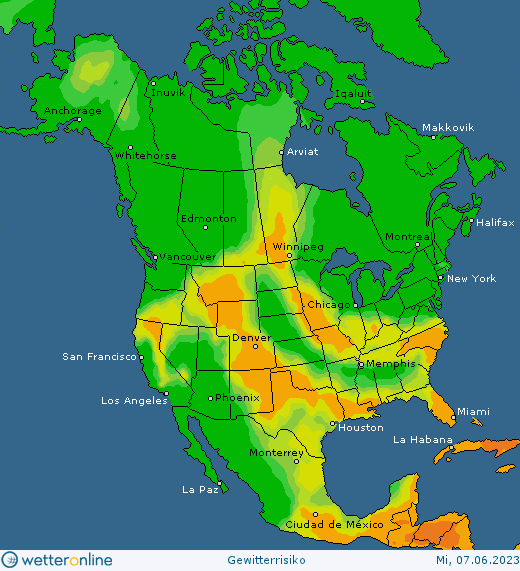 Thunderstorm-forecast-USA-4 Thunderstorm forecast #Europe, #NorthAmerica and #Asia (Prognoza furtună în Europa, America de Nord si Asia)