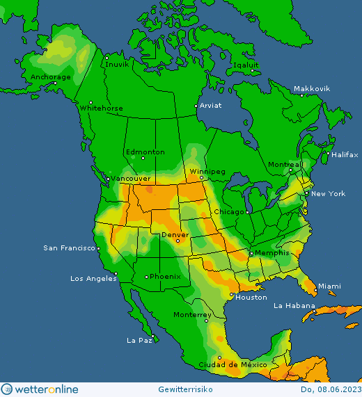 Thunderstorm-forecast-USA-5 Thunderstorm forecast #Europe, #NorthAmerica and #Asia (Prognoza furtună în Europa, America de Nord si Asia)