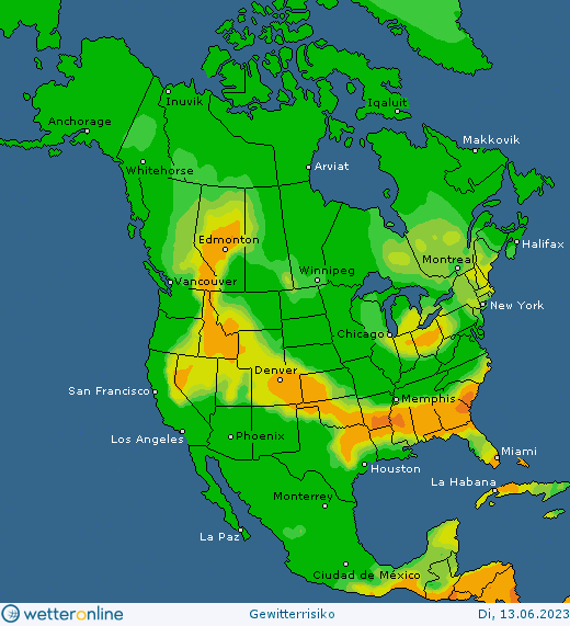 Thunderstorm-forecast-USA-7 Thunderstorm forecast #Europe, #NorthAmerica and #Asia (Prognoza furtună în Europa, America de Nord si Asia)