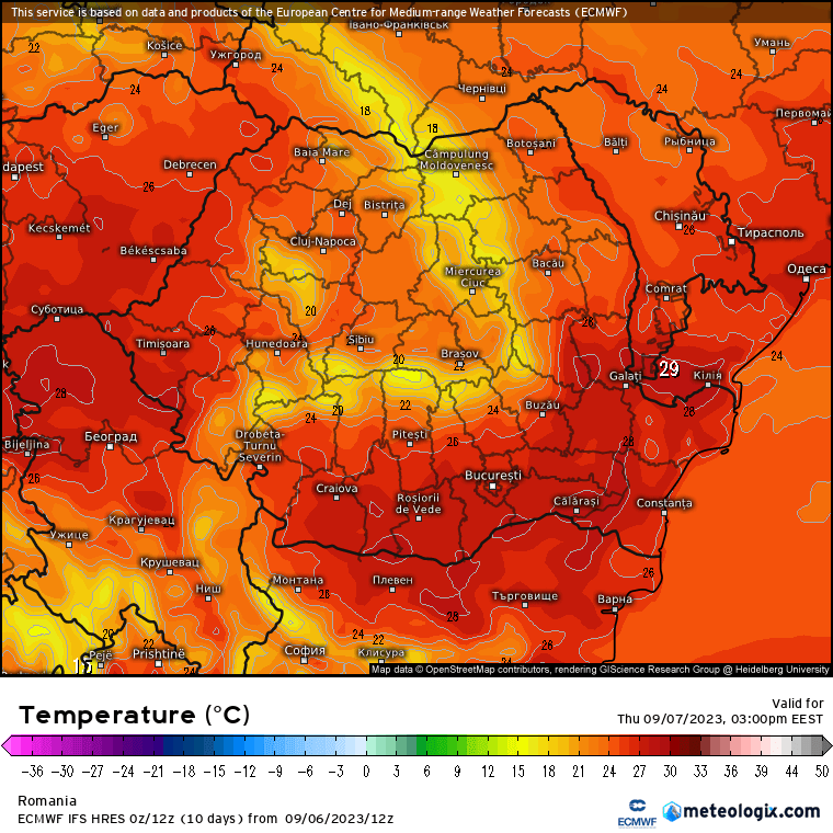 Temperaturi-astazi-5 Prognoza meteo Romania 7 Septembrie 2023 (Romania weather forecast)