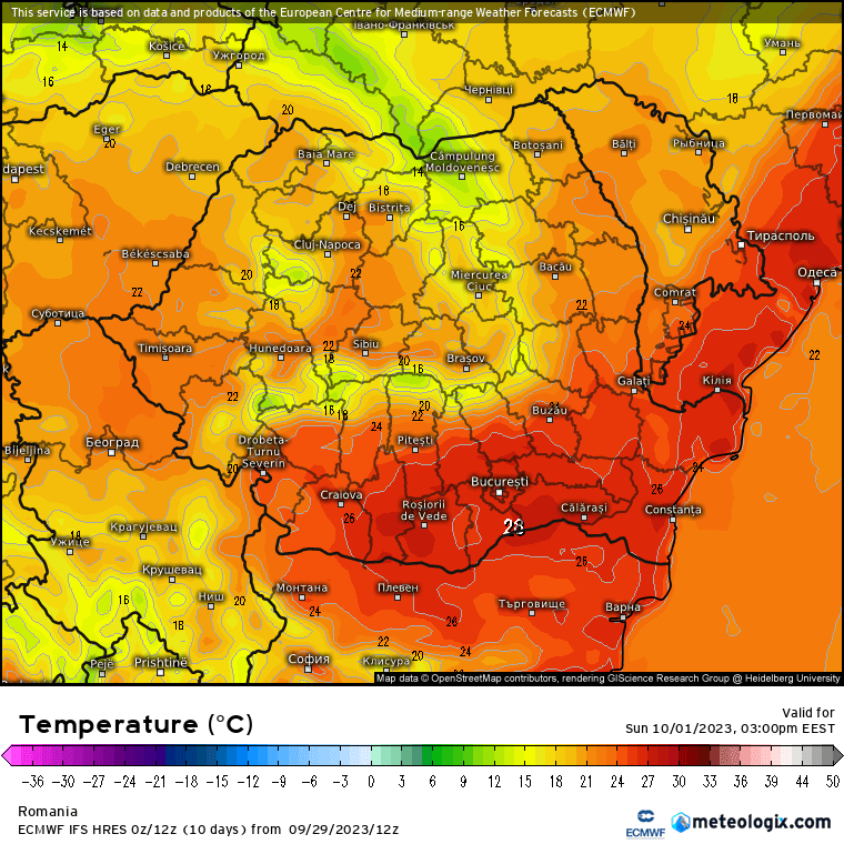 Temperaturi-maine-25 Prognoza meteo România  30 Septembrie - 1 Octombrie 2023 #România