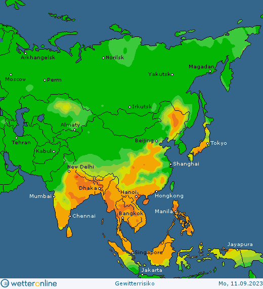 Thunderstorm-forecast-Asia-6 Thunderstorm forecast #Europe, #NorthAmerica and #Asia (Prognoza furtună în Europa, America de Nord si Asia)