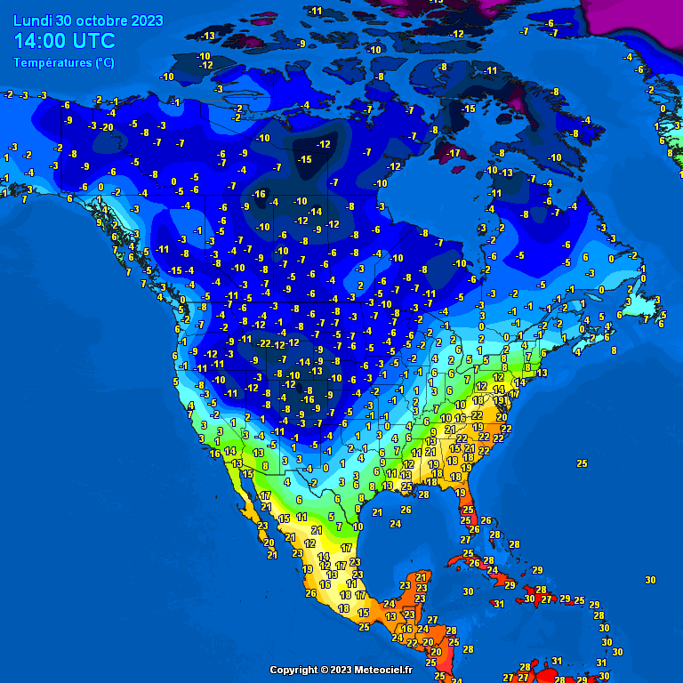 North-America-temperatures-19 Temperatures North America #USA (Temperatura în America de Nord)