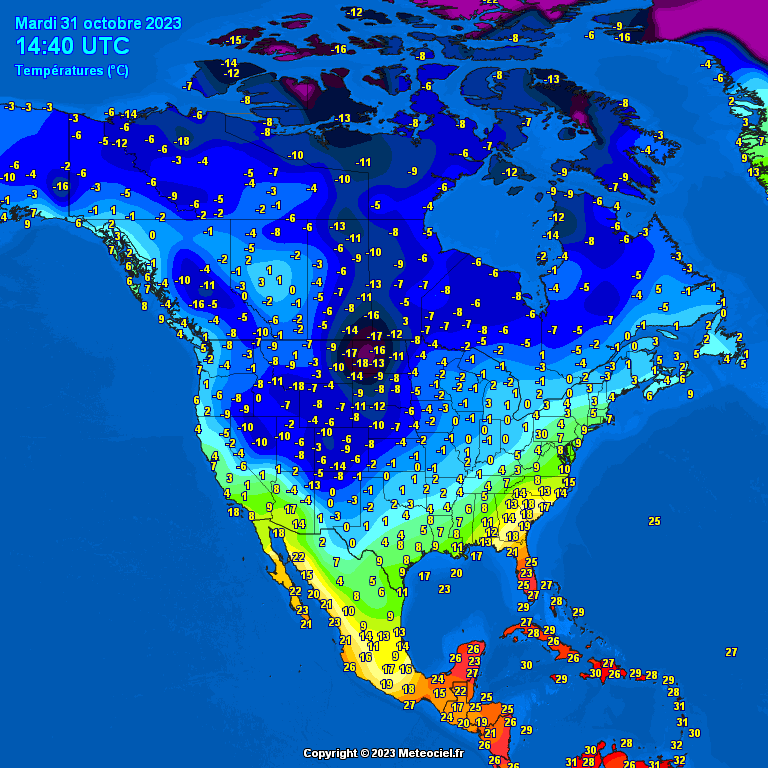 North-America-temperatures-20 Temperatures North America #USA (Temperatura în America de Nord)