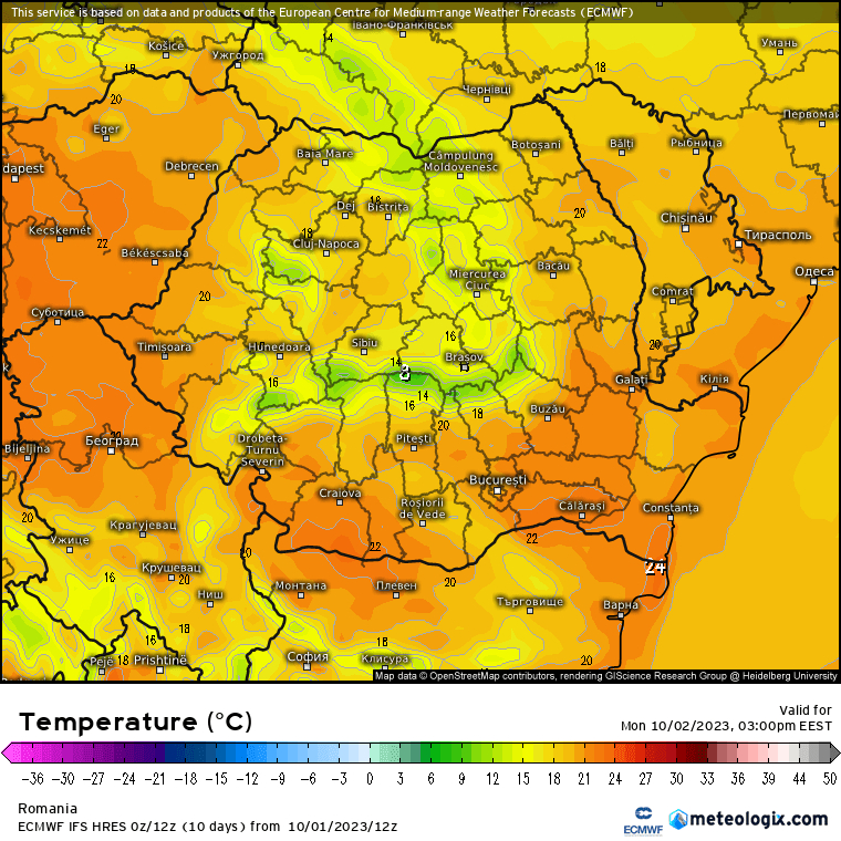 Temperaturi-astazi Prognoza meteo Romania 2 Octombrie 2023 (Romania weather forecast)