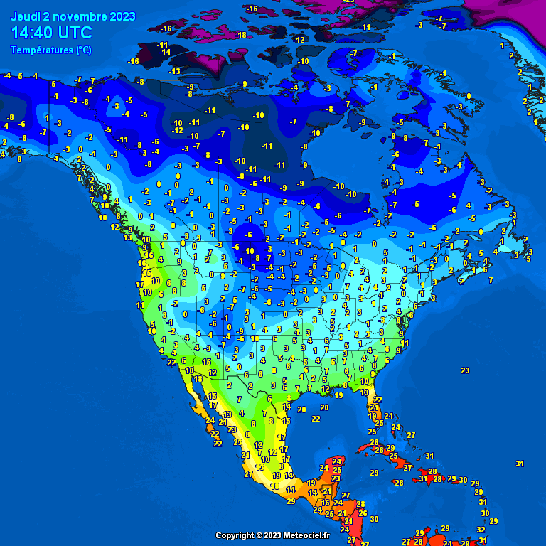 North-America-temperatures-1 Temperatures North America #USA (Temperatura în America de Nord)