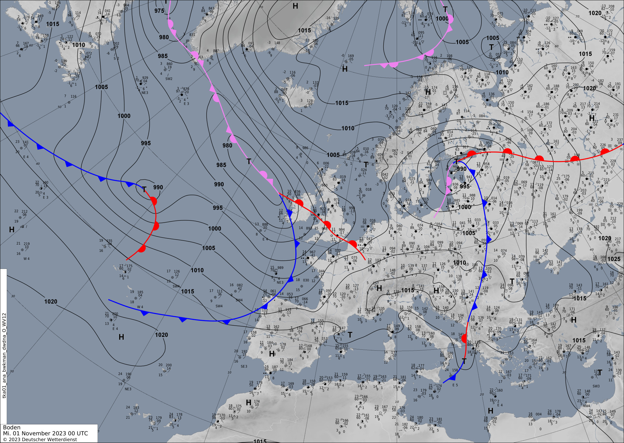 Sinoptic-chart-Europe-2048x1453 Europe weather forecast #weatherforecast (Vremea în Europa). Rain radar