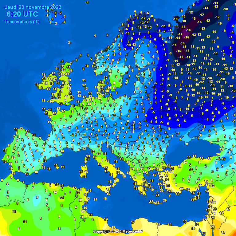 Temperatures-on-Europe-17 Temperatures on Europe this morning - Major cities (Temperaturile în Europa)