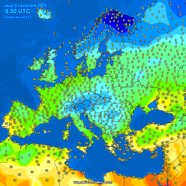 Temperatures-on-Europe-7 Temperatures on Europe this morning - Major cities (Temperaturile în Europa)