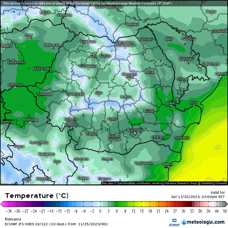 Temperaturi-astazi-20 Prognoza meteo România  25 - 26 Noiembrie 2023 #România