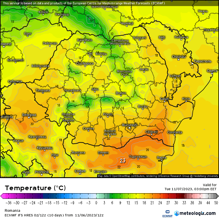 Temperaturi-astazi-5 Prognoza meteo Romania 7 Noiembrie 2023 (Romania weather forecast)