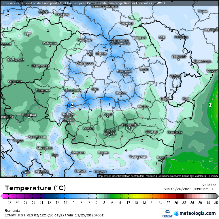 Temperaturi-maine-21 Prognoza meteo România  25 - 26 Noiembrie 2023 #România