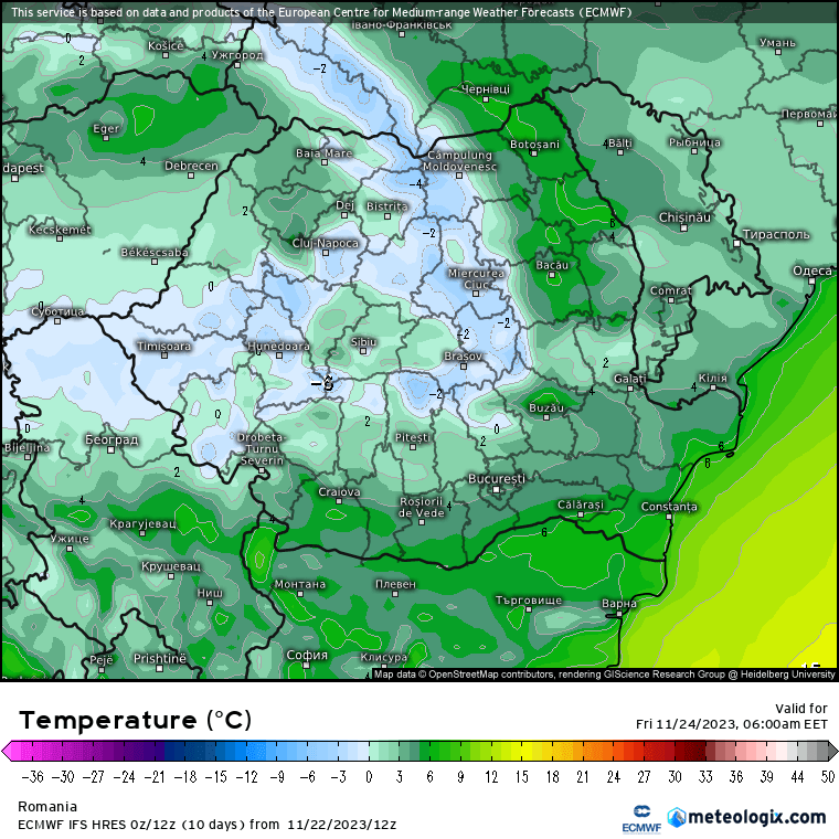 Temperaturi-maine-dimineata-18 Prognoza meteo Romania 23 Noiembrie 2023 (Romania weather forecast)