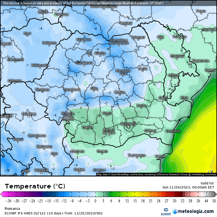 Temperaturi-maine-dimineata-20 Prognoza meteo România  25 - 26 Noiembrie 2023 #România