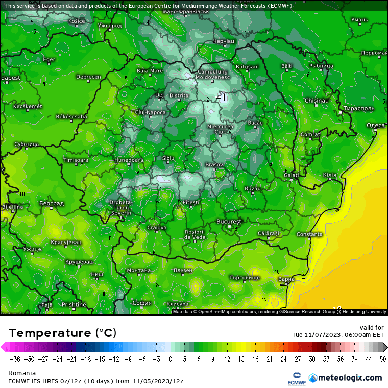 Temperaturi-maine-dimineata-4 Prognoza meteo Romania 6 Noiembrie 2023 (Romania weather forecast)