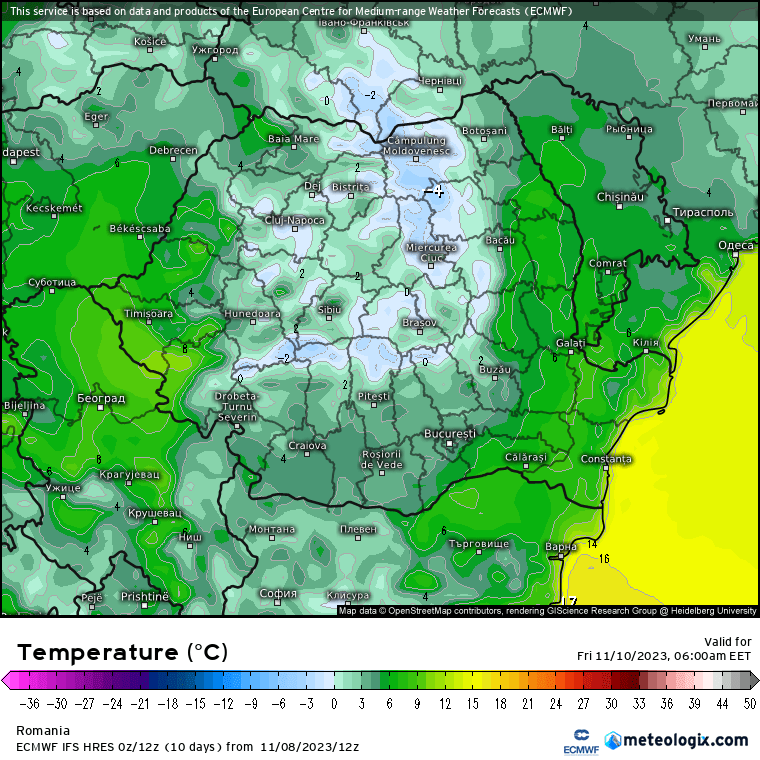 Temperaturi-maine-dimineata-6 Prognoza meteo Romania 9 Noiembrie 2023 (Romania weather forecast)