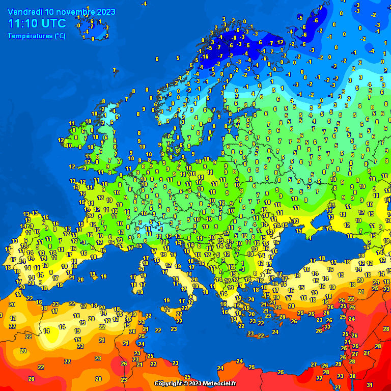 temperatures-Europe-6 Temperatures Europe at noontime (Temperaturile pranzului în Europa)