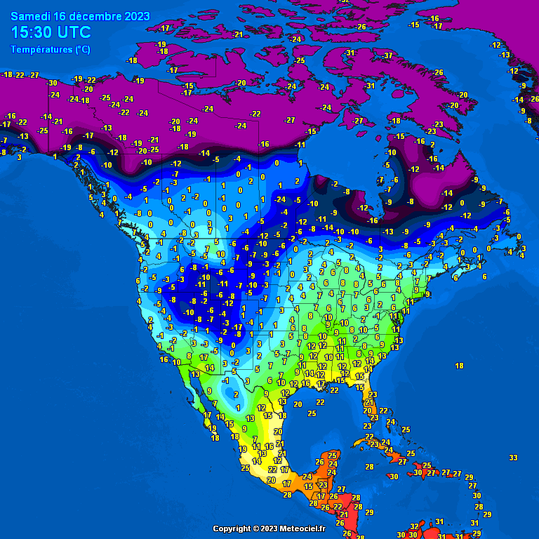 North-America-temperatures-10 Temperatures North America #USA (Temperatura în America de Nord)