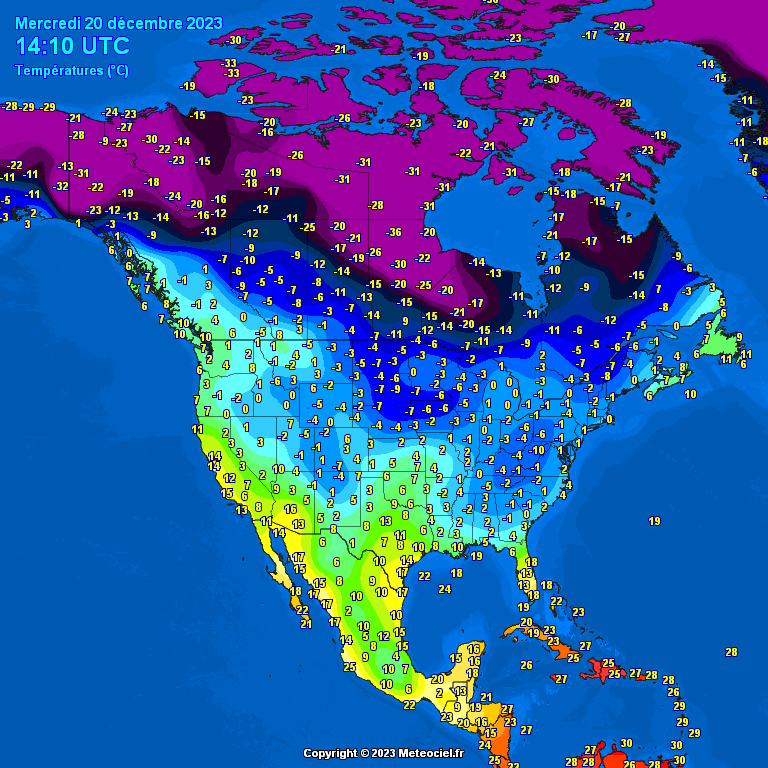 North-America-temperatures-12 Temperatures North America #USA (Temperatura în America de Nord)