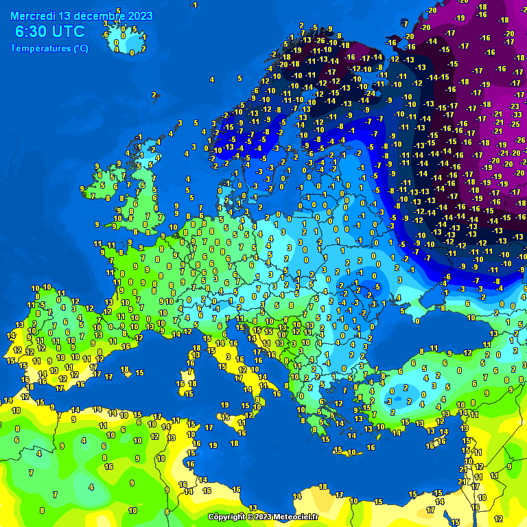 Temperatures-on-Europe-10 Temperatures on Europe this morning - Major cities (Temperaturile în Europa)