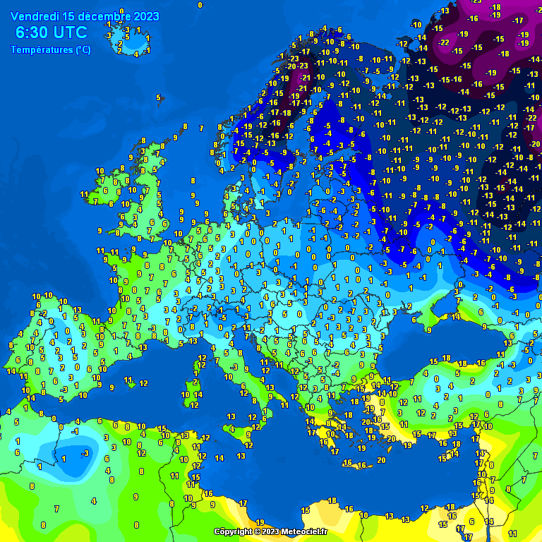 Temperatures-on-Europe-12 Temperatures on Europe this morning - Major cities (Temperaturile în Europa)