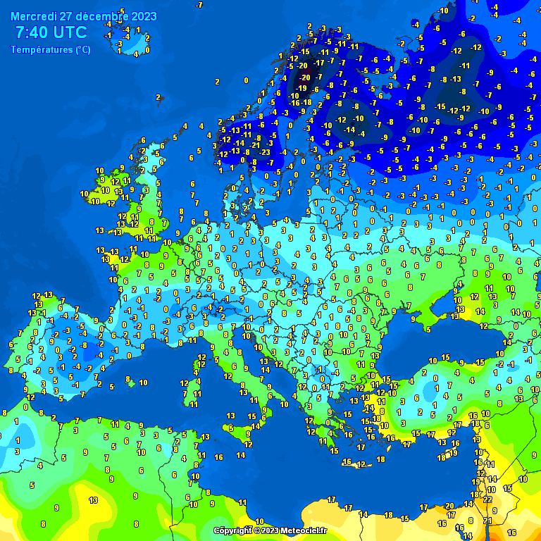 Temperatures-on-Europe-21 Temperatures on Europe this morning - Major cities (Temperaturile în Europa)