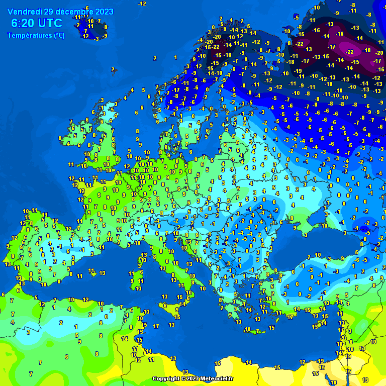 Temperatures-on-Europe-23 Temperatures on Europe this morning - Major cities (Temperaturile în Europa)