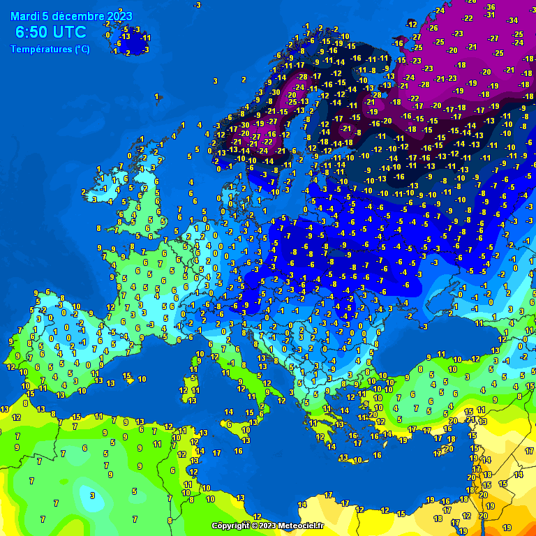 Temperatures-on-Europe-3 Temperatures on Europe this morning - Major cities (Temperaturile în Europa)