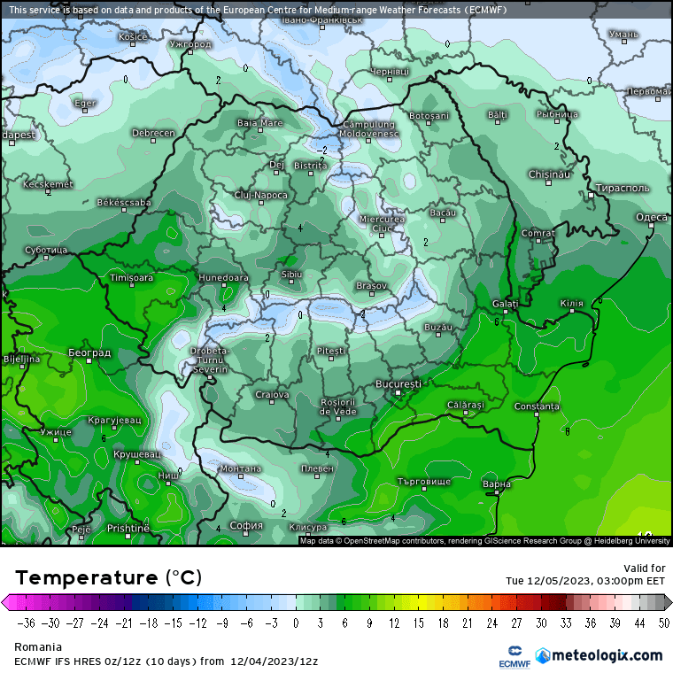 Temperaturi-astazi-3 Prognoza meteo Romania 5 Decembrie 2023 (Romania weather forecast)