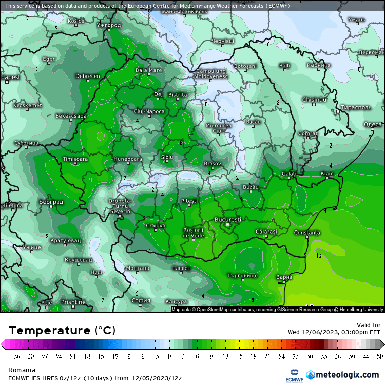 Temperaturi-astazi-4 Prognoza meteo Romania 6 Decembrie 2023 (Romania weather forecast)