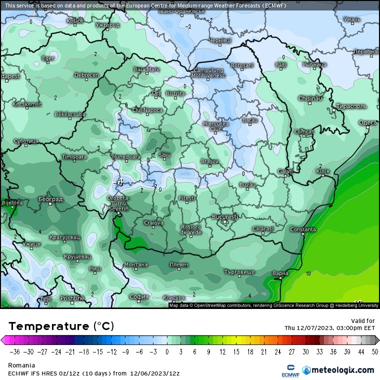 Temperaturi-astazi-5 Prognoza meteo Romania 7 Decembrie 2023 (Romania weather forecast)