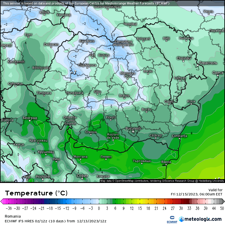 Temperaturi-maine-dimineata-11 Prognoza meteo Romania 14 Decembrie 2023 (Romania weather forecast)